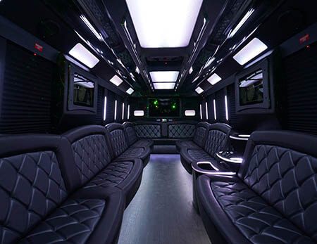 Party bus service with LED lights