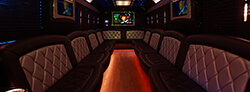 Party bus with modern interior